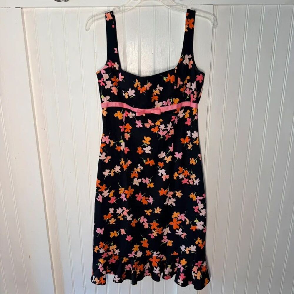 Y2K London Times cotton dress women’s sz 8 retro floral mermaid ruffle